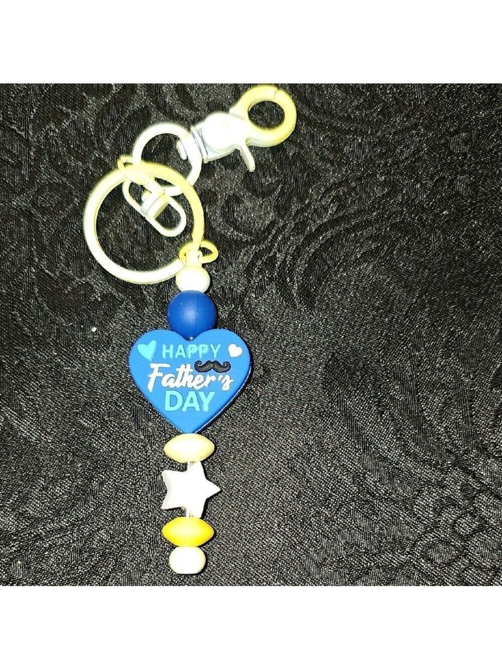 Handmade Father's Day Keychain with Heart Charm